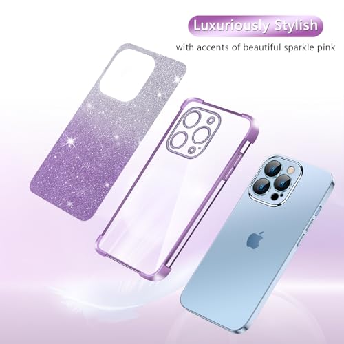 Tesazxcn for Google Pixel 7 Pro Case with Butterfly Stand Compatible with Magsafe, Women Girls Bling Luxury Glitter Clear Phone Case Shockproof Protective Cover for Google Pixel 7 Pro, Purple by Tesazxcn - Used condition - Image 7