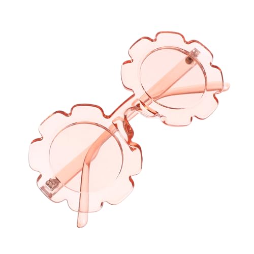 BESPORTBLE 1Pc Transparent Frame Sunglasses Adorable Sunflower Design for Durable and Safe Pink Sun Glasses for Outdoor Fun for Boys