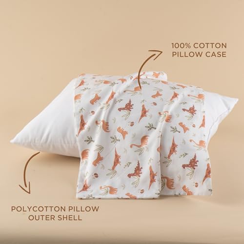 Image of Bunnikins & Clover Toddler Pillows with Pillowcase, 13 inchx18 inch Soft Cotton Kid Pillows for Sleeping, Bedding Small Pillow for Boys and Girls Aged 2-5 Years