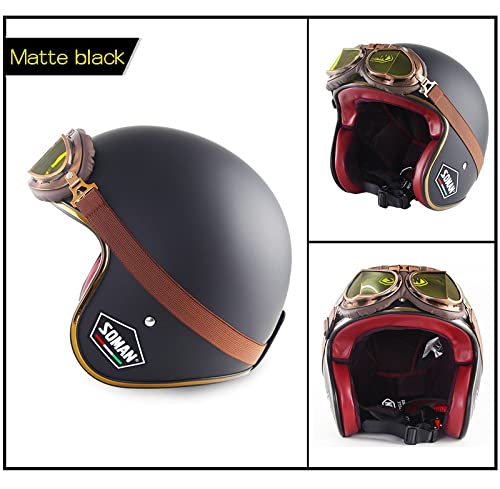 Halbschalenhelm Halbhelme Motorradhelm Mit ECE Gene Produktbild-Vorschau 4