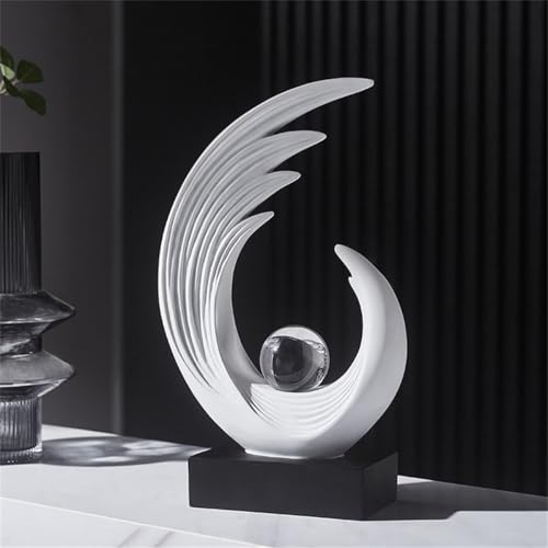 Escultura abstracta decorativa de resina blanca miniatura 7