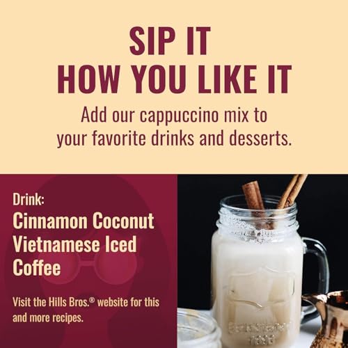 image for Hills Bros Instant Double Mocha Cappuccino Mix, Easy to Use, Enjoy Cof