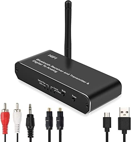 Bluetooth Transmitter Receiver 5.0,HiFi Long Range Wireless Bluetooth Audio Receiver Adapter for TV/PC/Speaker/Headphone/Music Streaming Stereo System