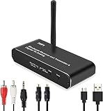 Bluetooth Transmitter Receiver 5.0,HiFi Long Range Wireless Bluetooth Audio Receiver Adapter for TV/