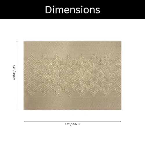 Image of Amazon Brand - Umi PVC Vinyl Wave Design Placemat ST10002TH - Heat Resistant, Wipe Clean, Anti-Skid Table Mats for Dining Table, KitchenHome Decor (30x45 CM Gold Set of 6)