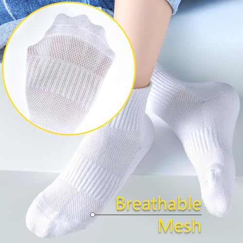 LO SHOKIM Ankle Socks - Women & Men Cushioned Running & Work Sports Socks (Cotton Breathable) - 6 Pairs (4-10 Youth)3