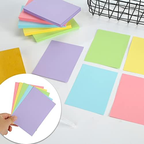 Koogel Coloured Index Cards, A6 Revision Cards 300 PCS Flash Cards Note Pad Record Cards Memory Stationery Supplies for Office University Presentation Study Learning