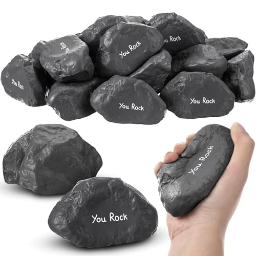 Gemscream Funny Inspirational Stress Balls for Adults Motivational Stress Reliever Squeezable Mini Foam Balls Appreciation Gifts for Employee Coworker Staff Teacher Nurse(30 Pcs,Stone)