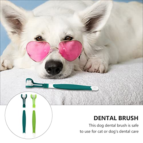 FRCOLOR 4 Pçs Escova De Dentes Para Animais De Estimação 3 Lados Escova De Dentes De Gato Escova De