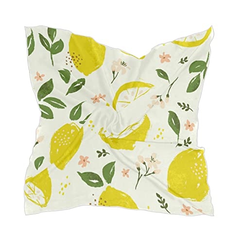 Susiyo G277666907P265C302S508 Bright Summer Lemons Square Scarves Silk Scarf Kerchief Hair Headscarves Neckerchief cover
