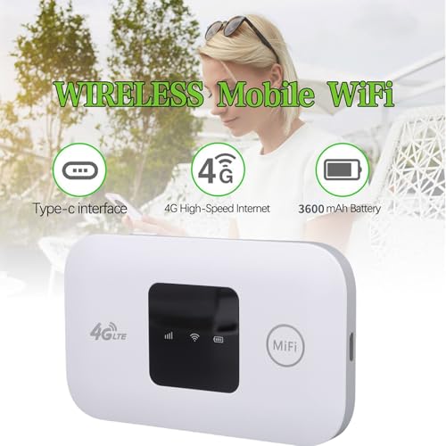 Image of 4G Mobile Hotspot Device, 150Mbps High Speed Portable Travel Router, LTE WiFi SIM Slot for Phone Laptop TV
