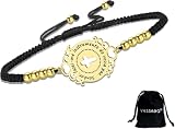 GIOFEOIK Pulsera San Miguel Arcángel Acero Inoxidable Medalla Colgante Ángel Guardián Joyería Católica Protector Religioso Regalo para Hombre y Mujer, Cadena Oro-Negro