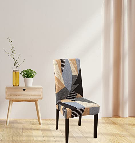 Comfy Gate 4,6,8 Pack Printed Dining Room Chair Covers, Chair Covers For Dining Room Set Of 4, Stretchable Parson Chair Slipcovers, Machine Washable Dining Room Chair Covers Set Of 4,6,8, Geometric #TOP1