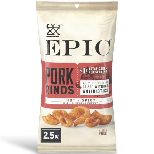 EPIC Pork Rinds, Hot and Spicy Chipotle Pepper, Keto Friendly