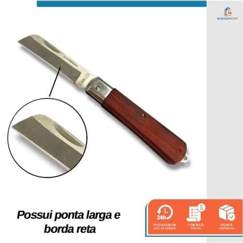 Canivete Multifuncional em Aço Inox com Ponta Reta - Starfer