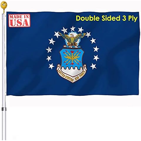 Air Force Flags 3x5 Outdoor Double Sided Made In USA- United States USAF Military Heavy Duty Flags with 2 Brass Grommets for Outdoor Indoor Wall Cover