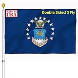 Air Force US Military Flag Double Sided 3x5 Outdoor Made In USA- United States USAF Military Heavy D