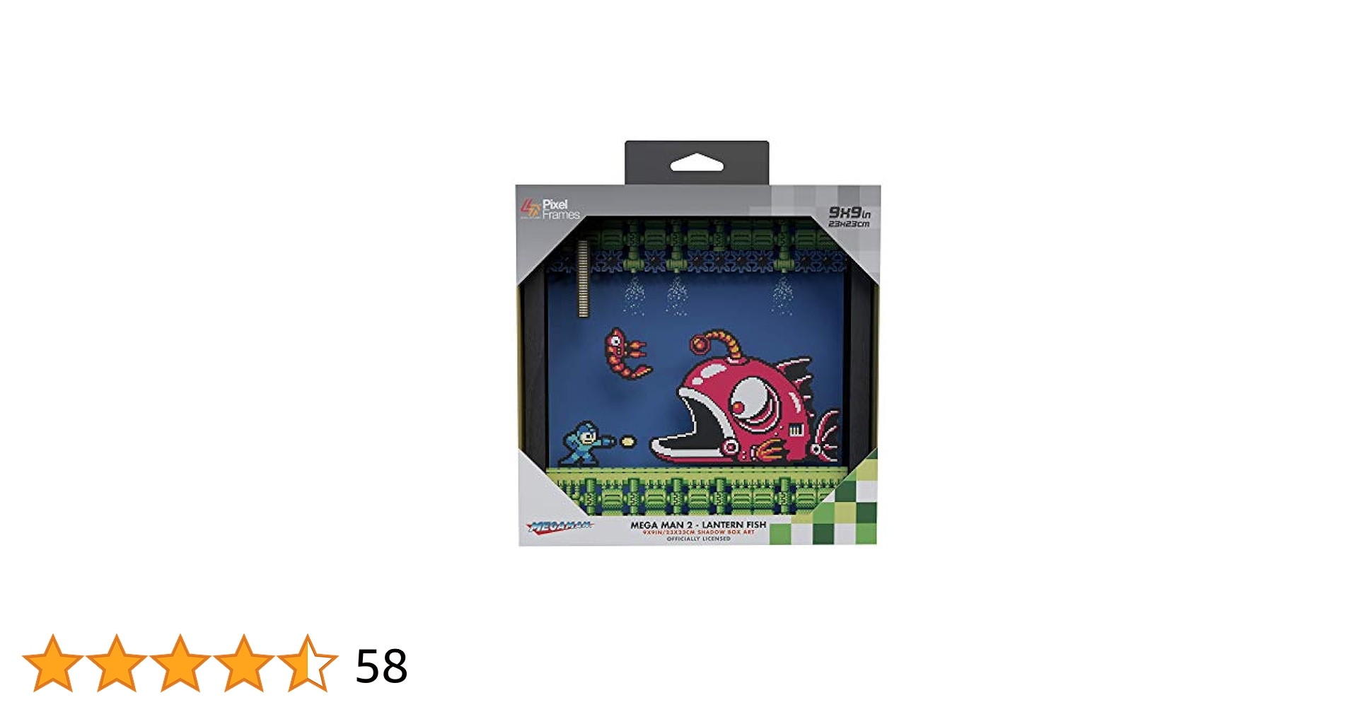 【日本未発売】ロックマン2 シャドウボックスアート PixelFrames Megaman 2: Lantern Fish Shadow Box Art