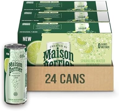 Maison Perrier Forever Lime, Sparkling Water Beverage, Natural Flavour, No Calories, Sweeteners Or Sodium, Sourced & Bottled In France, 24 Cans, 330 ml