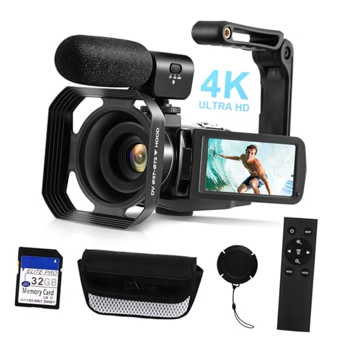 Caméscope Portable Écran LCD HD Caméra Vidéo Tactile 4 Pouces Mémoire Flash 32 Go