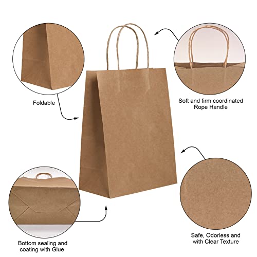 Fillyfalla 24 Pieces Gift Bags Kraft Party Favor Bags With 24 Tissues，4 Colors Gift Bags Small Size Medium Size Large Size With Handles, Gift Bags For Wedding, Birthday, Party Supplies And Gifts #TOP3
