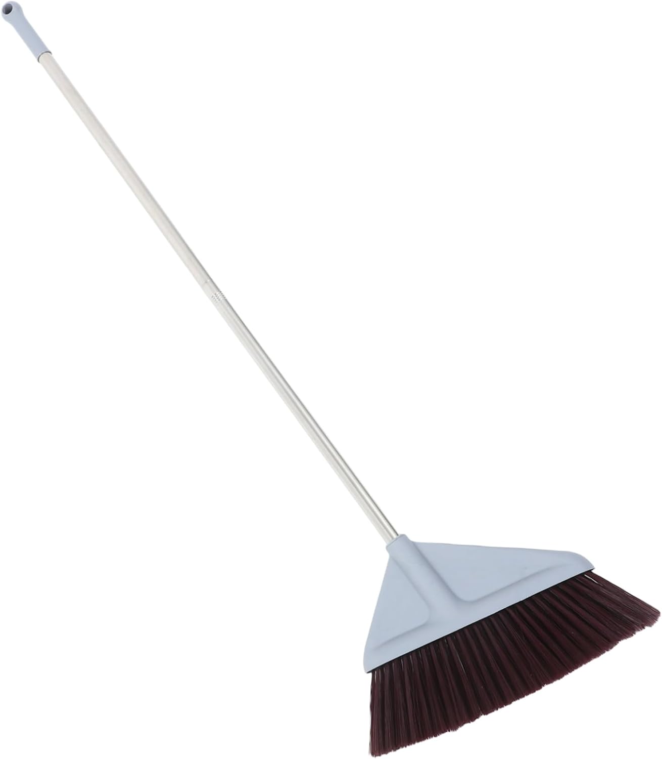 Heavy Duty Sweeper Broom Long Handle Angled for Easy Floors Courtyard Cleaning Soft Bristles Blue Grey