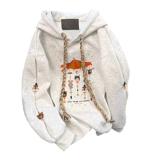 Sweat à capuche brodé pour femme avec intérieur doux très confortable
