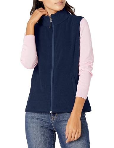 Amazon Essentials Damen Ärmellose Polar Soft Fleece-Weste Mit Klassischer Passform (Erhältlich In Übergröße), Marineblau, L