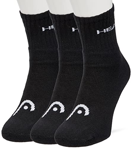 HEAD Mixte Unixex Short Crew Socks Chaussettes courtes, Noir, 43 Taille Normale EU