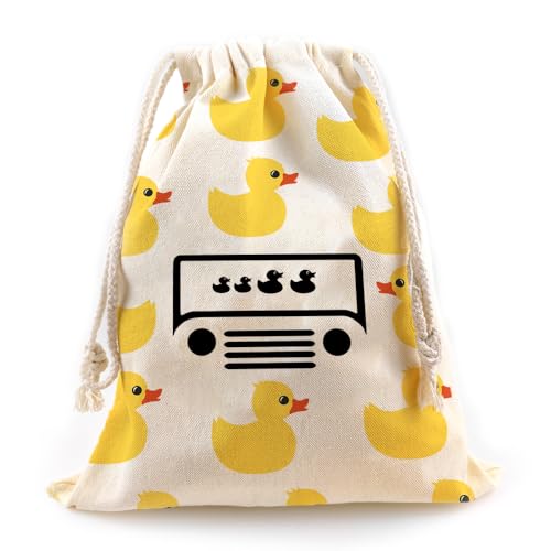 LANBAIHE You've Been Ducked, Yellow Duck Bag, Rubber Duck Drawstring Bag, Reusable Rubber Duck Bags 14.6 x 11.8'inches, Great Gift for Any Duck Enthusiast(2LDBG12)
