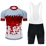 Moxilyn Maillot de Cyclisme + Cuissard Homme Tenue Cycliste Respirant Manche Courte Séchage Rapide T-Shirt VTT Velo de Route