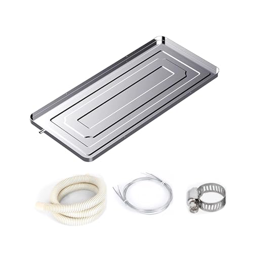 Bac de vidange en acier inoxydable robuste - Design monobloc - Résistant à la rouille et à la corrosion - 94 x 44 cm - Idéal pour une collecte efficace de l'eau de climatisation