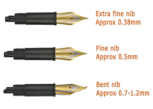 Image of Set of 3 Hongdian Gold Edge Fountain Pen Nibs (Fine, Extra Fine and Curved Nib) for Black Forest 1850, 1851, 1861, M2, M1, 1843, 6013, 517D, 517S, 525, 1843 and 920 Series