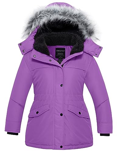 Image of Wantdo Girls' Long Winter Coat Waterproof Puffer Jacket Warm Parka Hooded