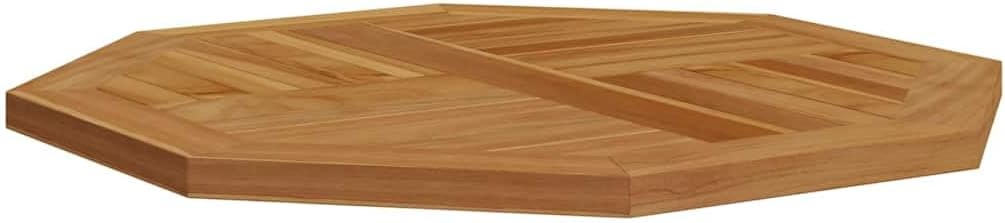 Solid Teak Wood Table Top, 23.6 inch Octagonal Replacement Tabletop, Durable Natural Finish Surface for Indoor Outdoor Dining Garden Patio Furniture