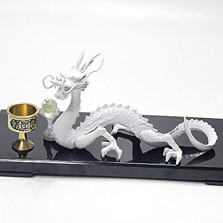 Amazon 風水グッズ 龍 願い龍 白龍 ホワイトドラゴン 置物 シトリン丸玉 水杯 黒台座 の3点セット付き 開運グッズ 白蛇 竜 辰 十二支 干支 置物 オブジェ オンライン通販