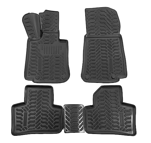 Tapis de sol caoutchouc Mercedes GLC X253 J&J AUTOMOTIVE 4 pièces noir sur mesure 2015-2022