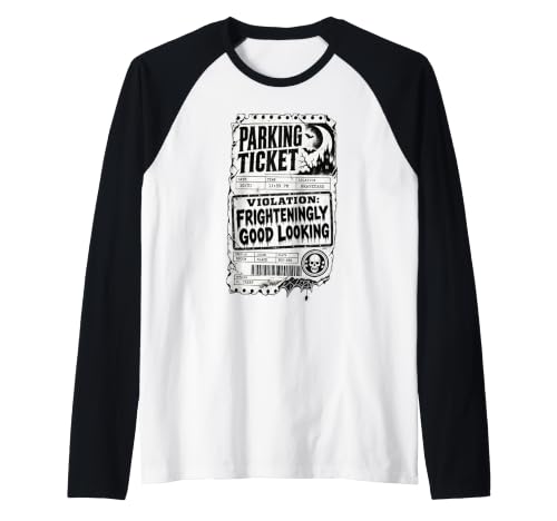 Funny Halloween Costume Parking Ticket Raglan Tee