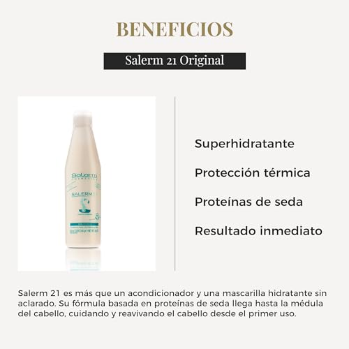 SALERM - Acondicionador de Pelo Instantáneo - Salerm 21 Silk Protein - 250 ml - sin Aclarado o con Aclarado - con Proteínas de Seda - Protector del Calor e Hidratante - imagen 3