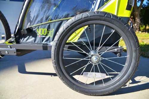 Allen Sports Deluxe Steel 2-Child Bicycle Trailer, Model T2, Color Green - Thumbnail 7