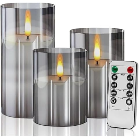 Nestling Gray Flameless Candles Set Cover