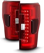 ACANII - For [LED & Blind Spot Model] 2017-2019 Ford F250 F350 SuperDuty Red Clear Full LED Tail Lights Brake Lamps Pair