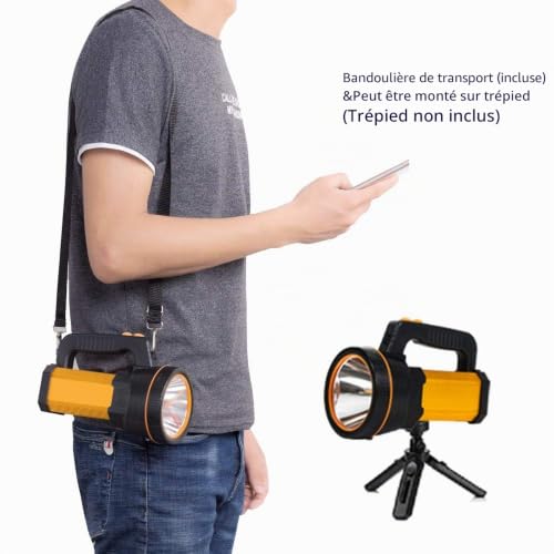 MAYTHANK Lampe Torche Led Ultra Puissante Rechargeable Lampe de Poche Grande Capacité Longue Durée, Haute 6000 Lumen Longue Portée, avec lanterne – vue 6
