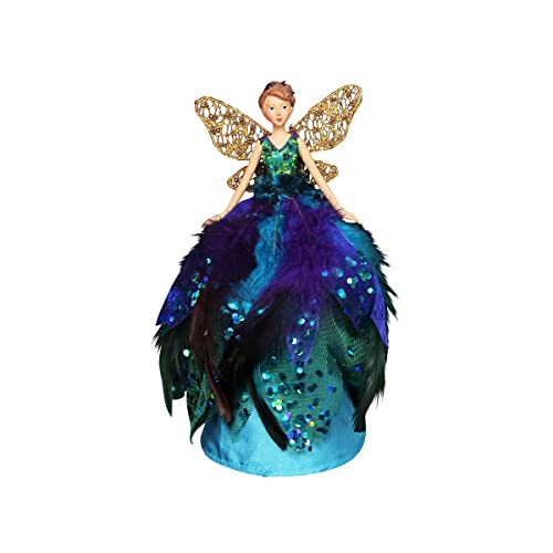 Peacock Angel Fairy Christmas Tree Topper Decoration (18 cms) by Gisela Graham