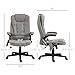 HOMCOM 6 Point Vibrating Massage Office Chair with Heat, Microfiber High Back Executive Office Chair with Reclining Backrest, Padded Armrests and Remote, Gray