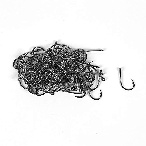 Ganchos de peixe limpos, 100 peças/caixa, ganchos farpados de aço de carbono de alta eficiência (8)