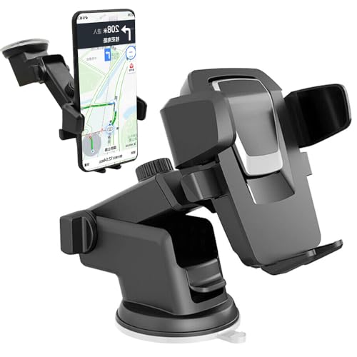 Image of Universal Car Mount - Strong Suction, Double Lock, 360 Rotation, Quick Release, Telescopic Arm, Windshield & Dashboard Compatible for All Mobile Phones. (MXK-525)