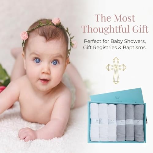 Image of elves Bamboo Viscose Face Cloth - Soft Washcloths for Baby & Adult Sensitive Skin- Organic Wash Clothes 10'' x 10'' - Reusable Makeup Remover Face Towel - Set of 6 (Grey)