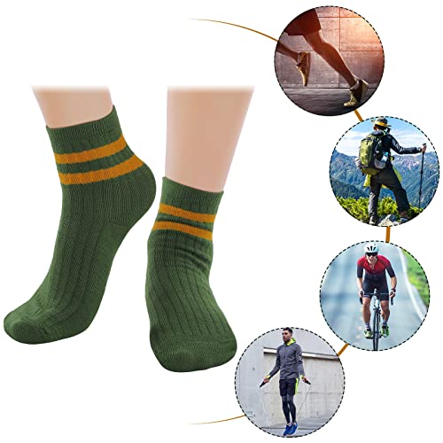 Janmercy 30 Pairs Womens Crew Socks Soft Women's Socks Cushioned Striped Athletic Socks Casual Cute Socks Vintage Socks For Women Girls Simple Striped Ten Colors Ankle Socks #TOP4