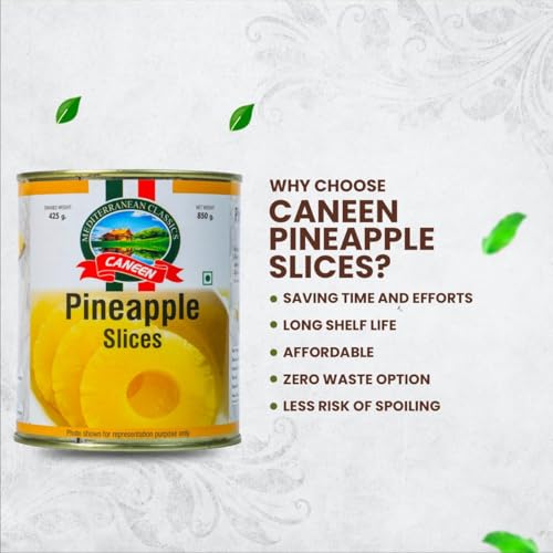 Image of CANEEN Pineapple Slices (850g) | Juicy & Sweet, Ideal for Desserts, Salads & Snacking | (Pack of 1)